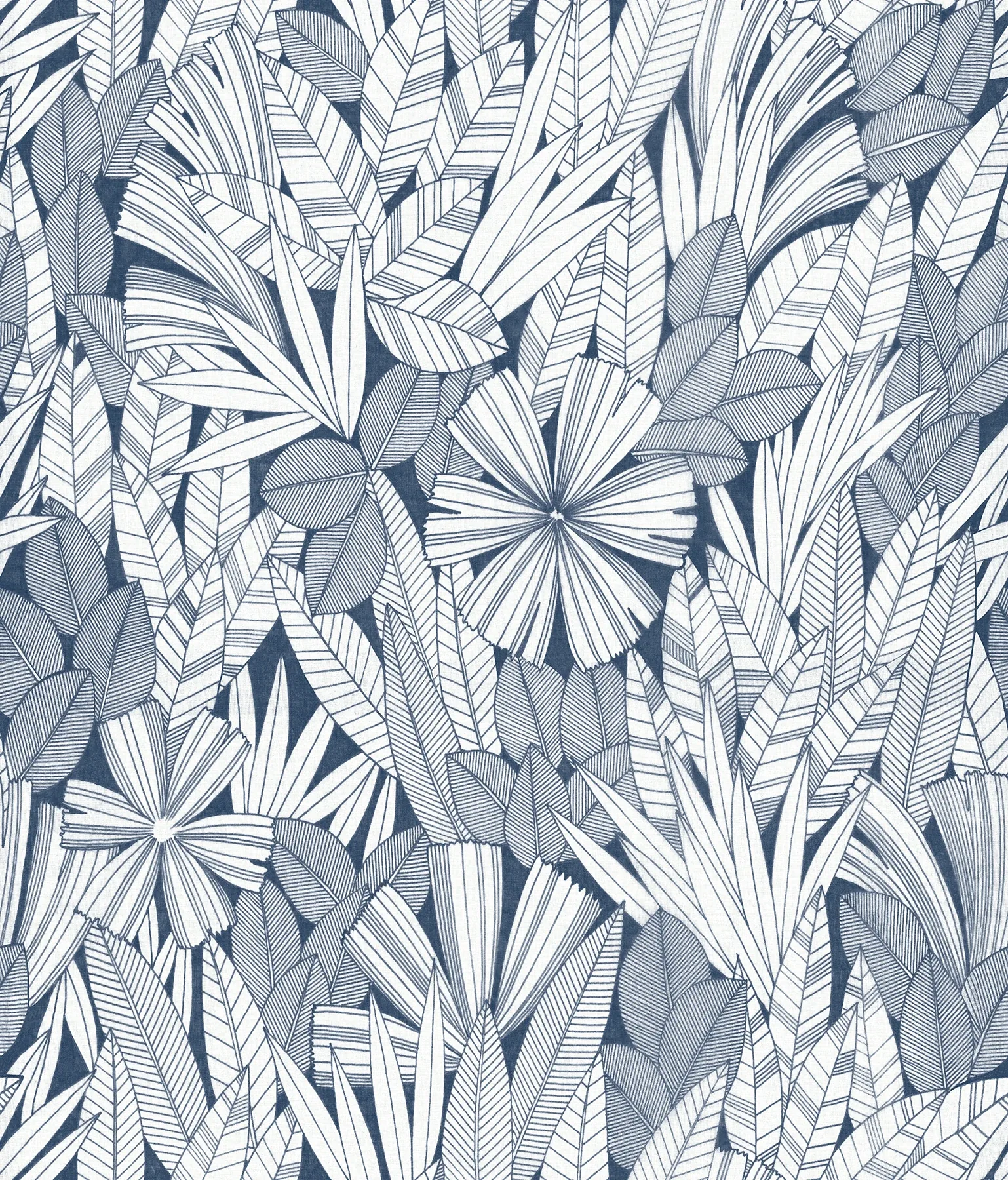 4081-26342 | Bannon Blue Leaves Wallpaper