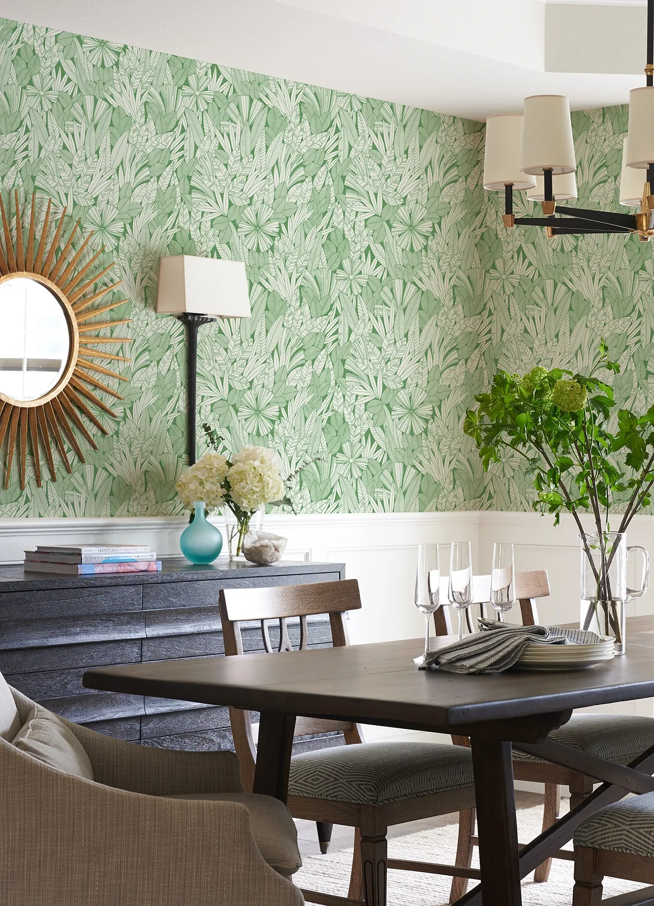 A-Street Prints Bannon Green Leaves Wallpaper | Wallpaper Twins A-Street Prints Bannon Green Leaves Wallpaper - SKU 4081-26345