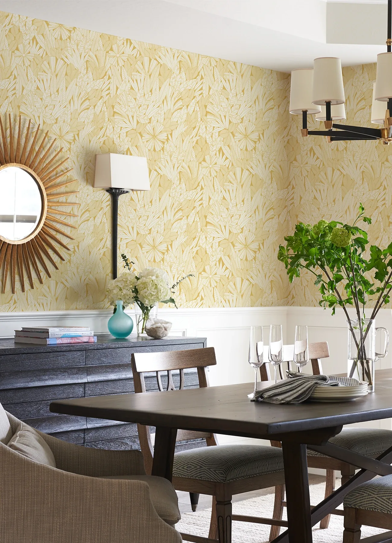 A-Street Prints Bannon Yellow Leaves Wallpaper | Wallpaper Twins A-Street Prints Bannon Yellow Leaves Wallpaper - SKU 4081-26343