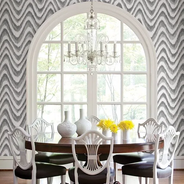 A-Street Prints Bargello Grey Faux Grasscloth Wave Wallpaper | Wallpaper Twins A-Street Prints Bargello Grey Faux Grasscloth Wave Wallpaper - SKU 2901-25407
