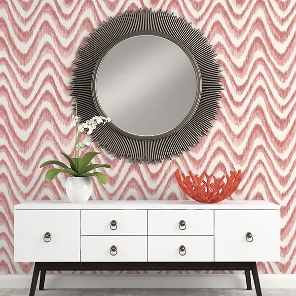 A-Street Prints Bargello Red Faux Grasscloth Wave Wallpaper | Wallpaper Twins A-Street Prints Bargello Red Faux Grasscloth Wave Wallpaper - SKU 2901-25405