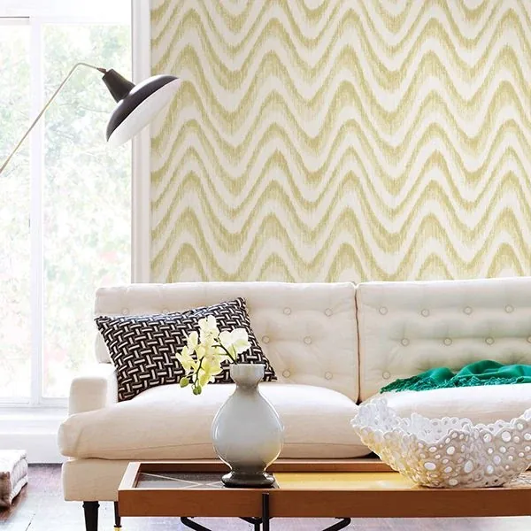 A-Street Prints Bargello Yellow Faux Grasscloth Wave Wallpaper | Wallpaper Twins A-Street Prints Bargello Yellow Faux Grasscloth Wave Wallpaper - SKU 2901-25409