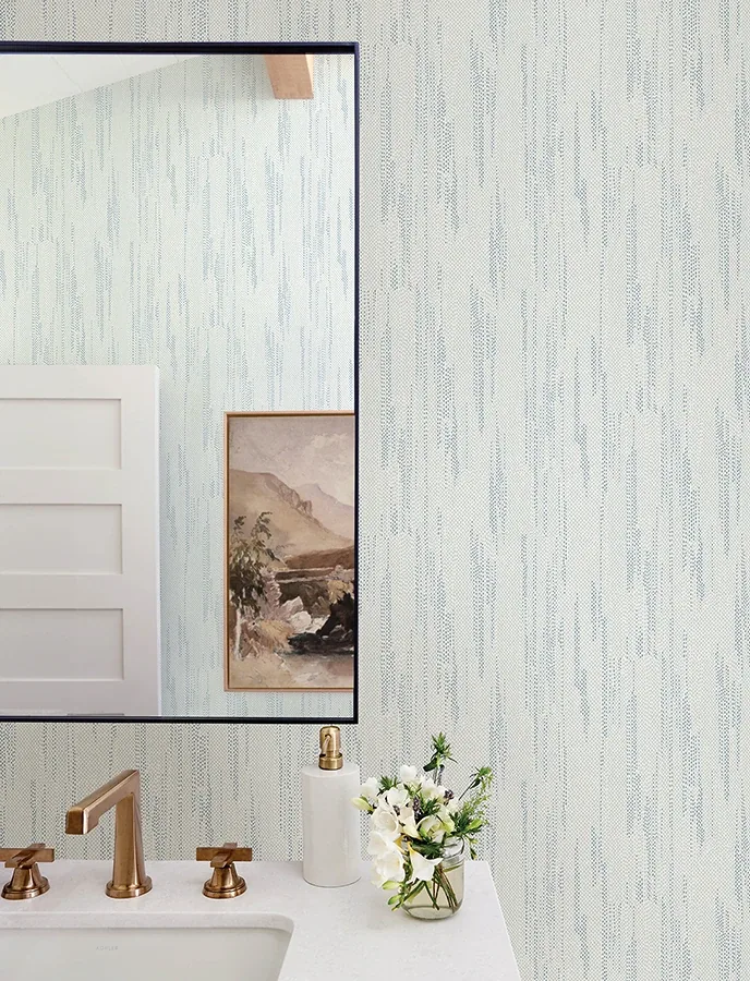 A-Street Prints Baris Aqua Stipple Stripe Wallpaper - SKU 4141-27150