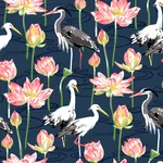 A-Street Prints Barton Navy Heron Wallpaper - SKU 4081-87550