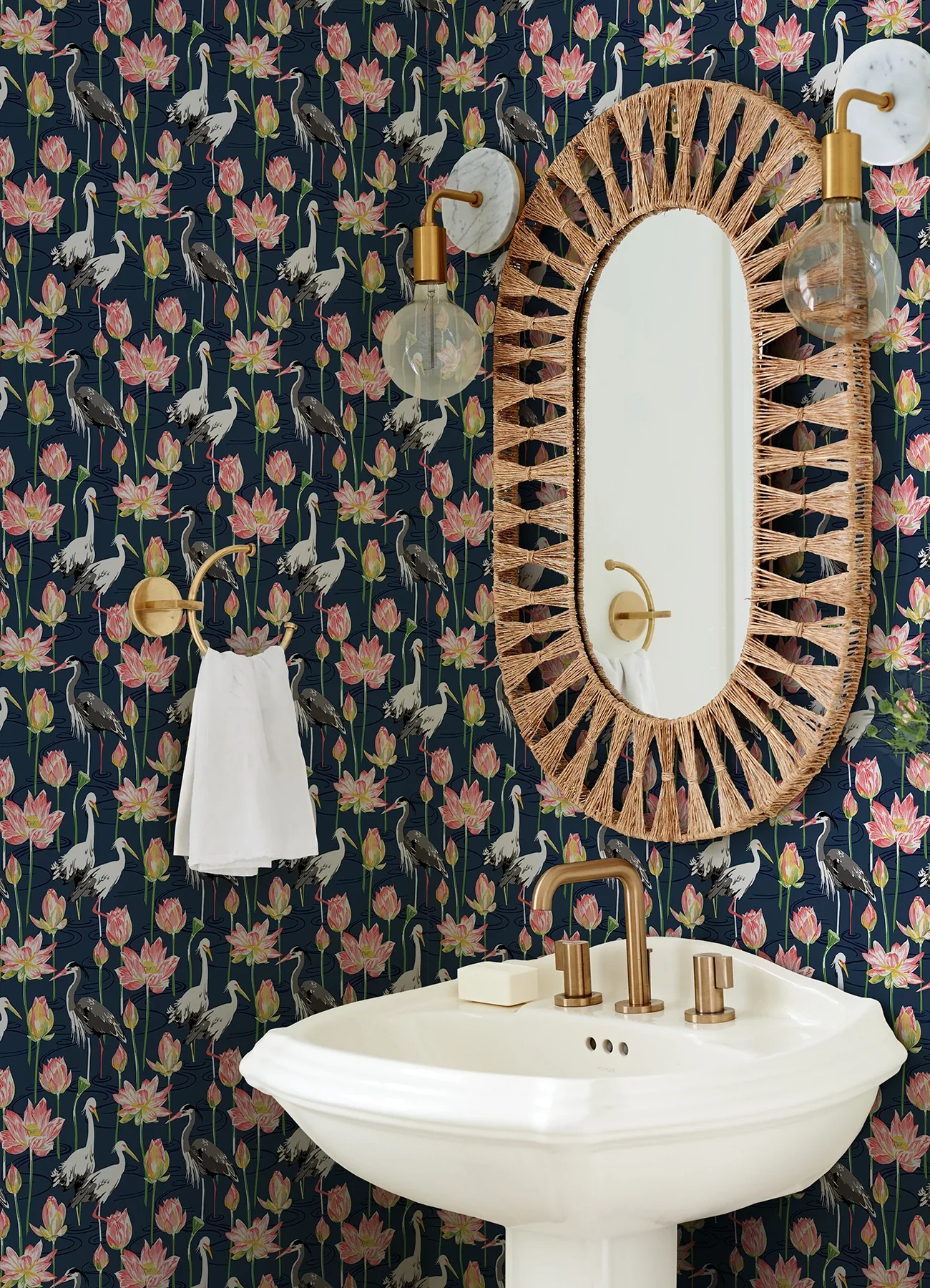 A-Street Prints Barton Navy Heron Wallpaper - SKU 4081-87550