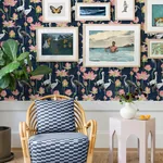 A-Street Prints Barton Navy Heron Wallpaper - SKU 4081-87550