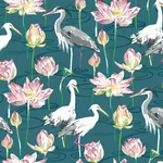 A-Street Prints Barton Teal Heron Wallpaper - SKU 4081-87552