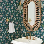 A-Street Prints Barton Teal Heron Wallpaper - SKU 4081-87552