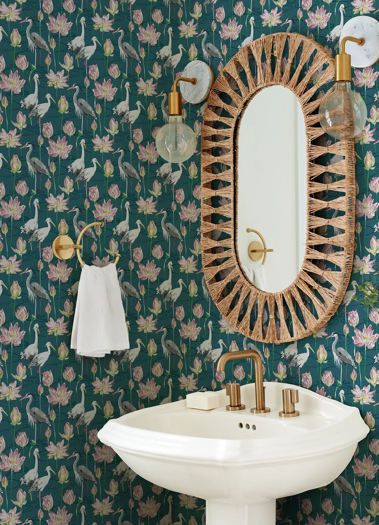 A-Street Prints Barton Teal Heron Wallpaper - SKU 4081-87552