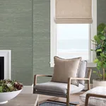 A-Street Prints Batad Green Grasscloth Wallpaper - SKU 2829-82037
