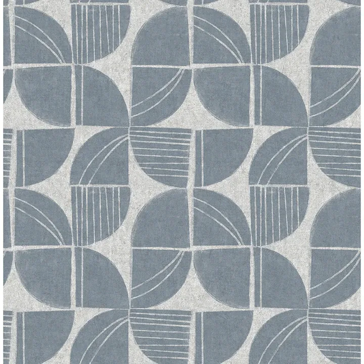 4141-27112 | Baxter Denim Semicircle Mosaic Wallpaper