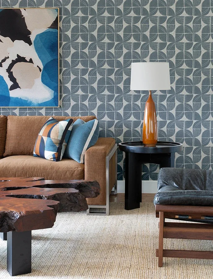 A-Street Prints Baxter Denim Semicircle Mosaic Wallpaper | Wallpaper Twins A-Street Prints Baxter Denim Semicircle Mosaic Wallpaper - SKU 4141-27112