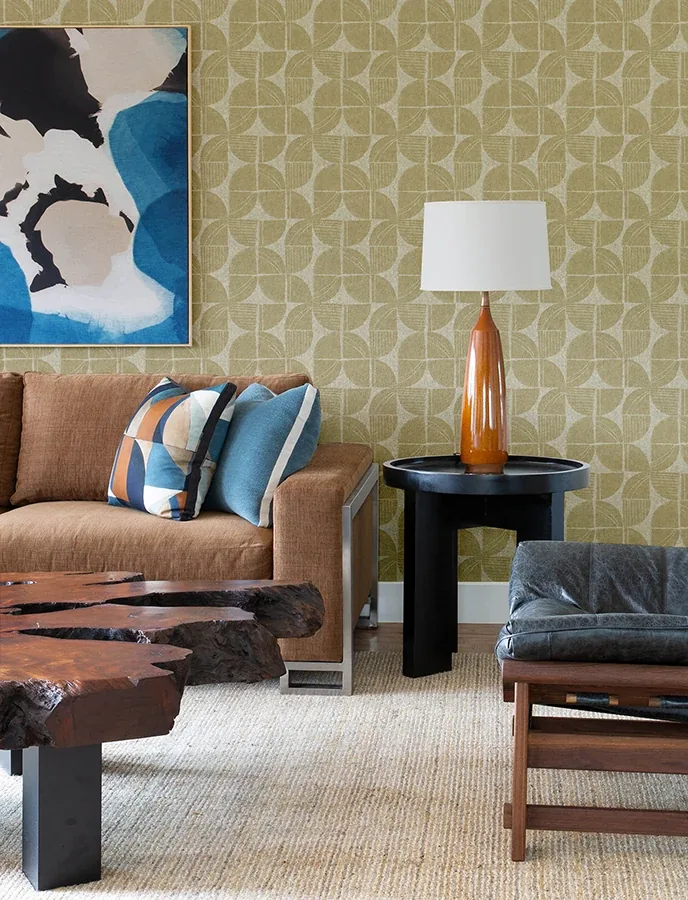 A-Street Prints Baxter Honey Semicircle Mosaic Wallpaper | Wallpaper Twins A-Street Prints Baxter Honey Semicircle Mosaic Wallpaper - SKU 4141-27114