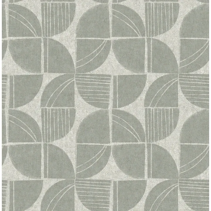 4141-27113 | Baxter Sea Green Semicircle Mosaic Wallpaper
