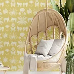 A-Street Prints Bazaar Yellow Elephant Oasis Wallpaper - SKU 4014-26434