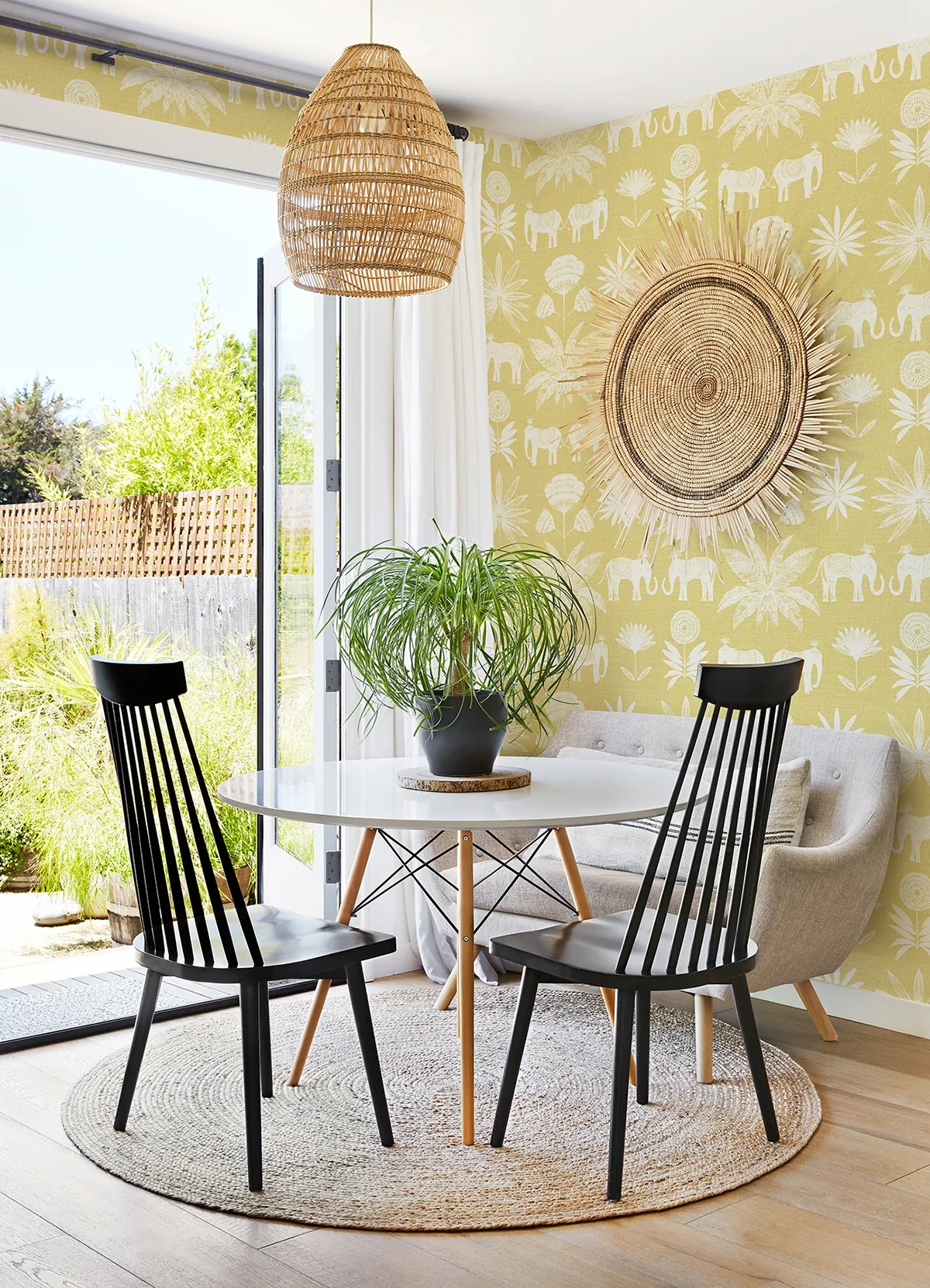A-Street Prints Bazaar Yellow Elephant Oasis Wallpaper - SKU 4014-26434