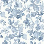 A-Street Prints Beach Rose Blue Floral Fruits Wallpaper | Wallpaper Twins A-Street Prints Beach Rose Blue Floral Fruits Wallpaper - SKU 4172-27492