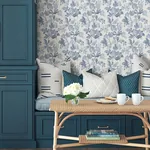 A-Street Prints Beach Rose Blue Floral Fruits Wallpaper | Wallpaper Twins A-Street Prints Beach Rose Blue Floral Fruits Wallpaper - SKU 4172-27492