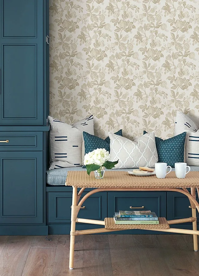 A-Street Prints Beach Rose Champagne Floral Fruits Wallpaper | Wallpaper Twins A-Street Prints Beach Rose Champagne Floral Fruits Wallpaper - SKU 4172-27495