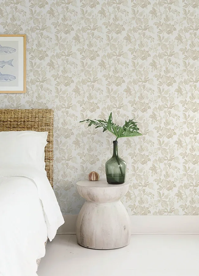 A-Street Prints Beach Rose Champagne Floral Fruits Wallpaper | Wallpaper Twins A-Street Prints Beach Rose Champagne Floral Fruits Wallpaper - SKU 4172-27495