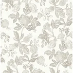 A-Street Prints Beach Rose Neutral Floral Fruits Wallpaper | Wallpaper Twins A-Street Prints Beach Rose Neutral Floral Fruits Wallpaper - SKU 4172-27493