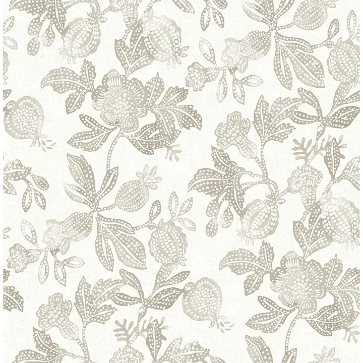 4172-27493 | Beach Rose Neutral Floral Fruits Wallpaper
