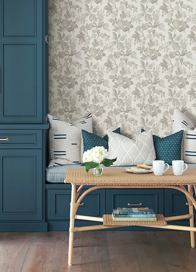 A-Street Prints Beach Rose Neutral Floral Fruits Wallpaper | Wallpaper Twins A-Street Prints Beach Rose Neutral Floral Fruits Wallpaper - SKU 4172-27493