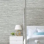 A-Street Prints Bellport Dark Grey Wooden Slat Wallpaper - SKU 2927-81308