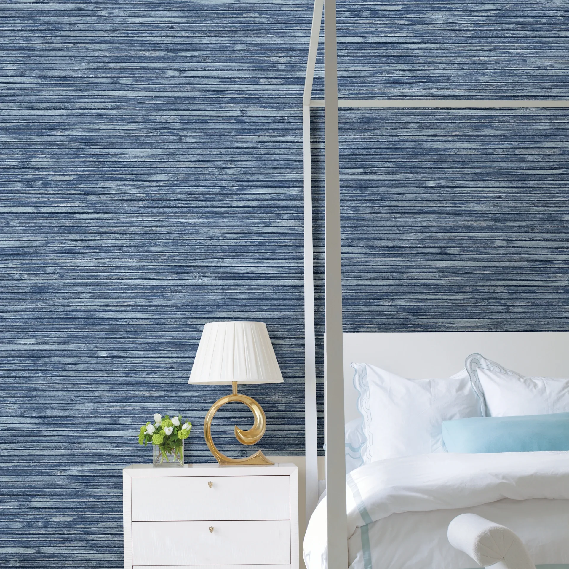 A-Street Prints Bellport Denim Wooden Slat Wallpaper | Wallpaper Twins A-Street Prints Bellport Denim Wooden Slat Wallpaper - SKU 2927-81302