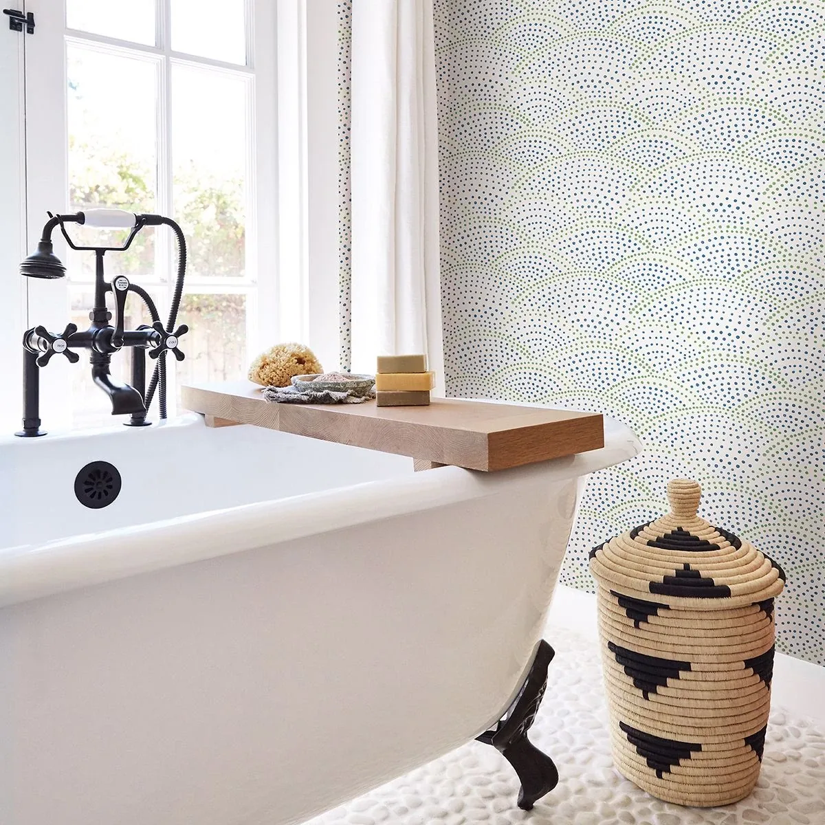 A-Street Prints Bennett Blue Dotted Scallop Wallpaper | Wallpaper Twins A-Street Prints Bennett Blue Dotted Scallop Wallpaper - SKU 2903-25800