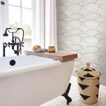 A-Street Prints Bennett Charcoal Dotted Scallop Wallpaper - SKU 2903-25870