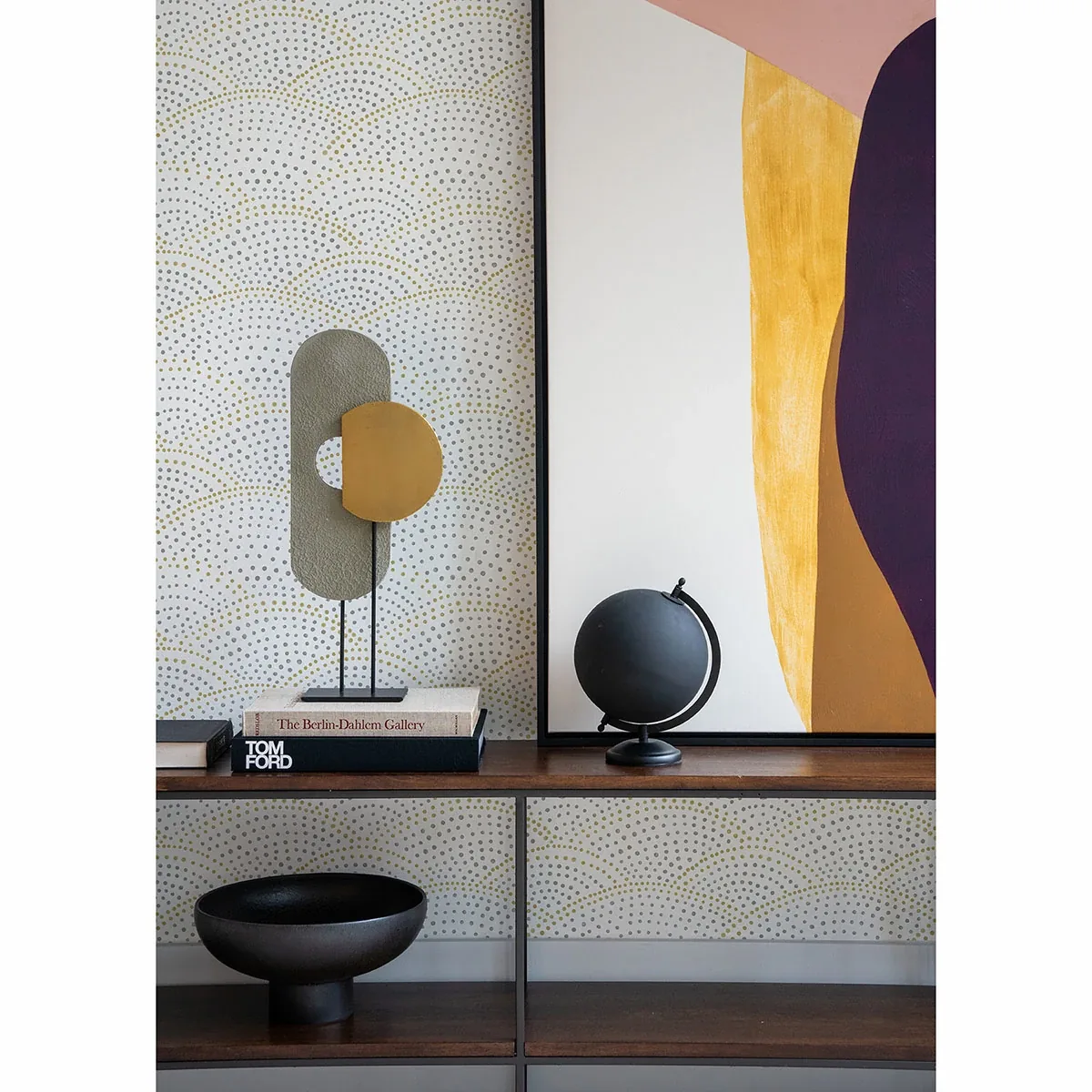 A-Street Prints Bennett Grey Dotted Scallop Wallpaper | Wallpaper Twins A-Street Prints Bennett Grey Dotted Scallop Wallpaper - SKU 2903-25869