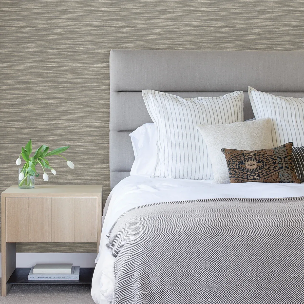 A-Street Prints Benson Brown Variegated Stripe Wallpaper | Wallpaper Twins A-Street Prints Benson Brown Variegated Stripe Wallpaper - SKU 2970-26157
