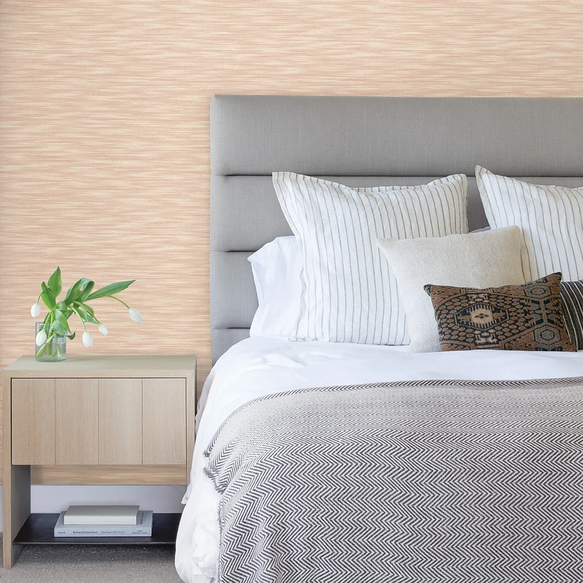 A-Street Prints Benson Coral Variegated Stripe Wallpaper | Wallpaper Twins A-Street Prints Benson Coral Variegated Stripe Wallpaper - SKU 2970-26159