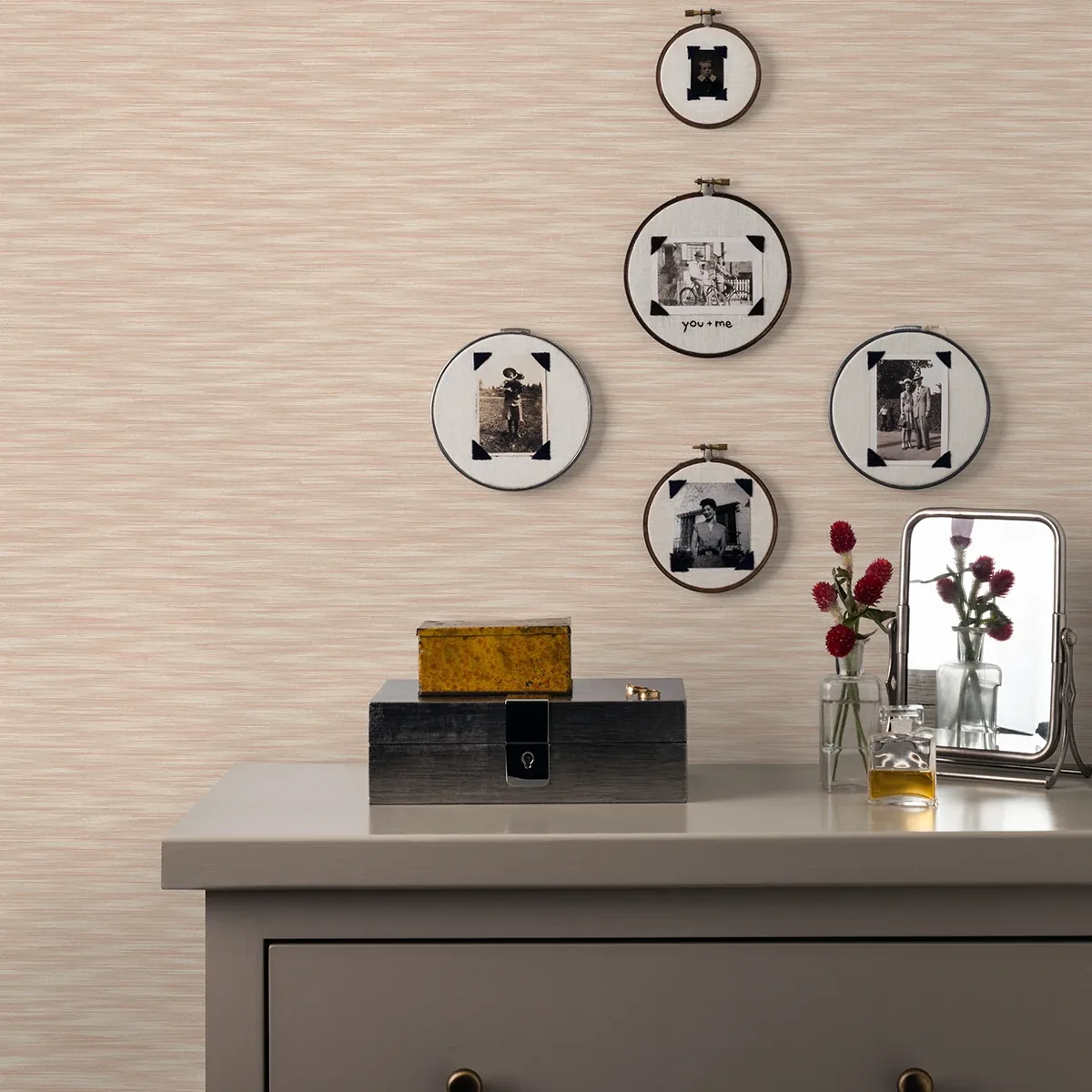 A-Street Prints Benson Coral Variegated Stripe Wallpaper | Wallpaper Twins A-Street Prints Benson Coral Variegated Stripe Wallpaper - SKU 2970-26159