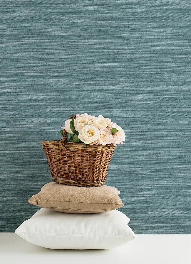 A-Street Prints Benson Dark Blue Faux Fabric Wallpaper | Wallpaper Twins A-Street Prints Benson Dark Blue Faux Fabric Wallpaper - SKU 4046-26154