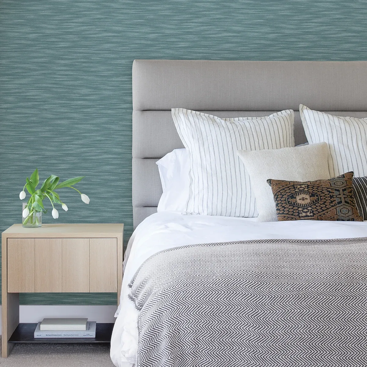 A-Street Prints Benson Dark Blue Variegated Stripe Wallpaper | Wallpaper Twins A-Street Prints Benson Dark Blue Variegated Stripe Wallpaper - SKU 2970-26154