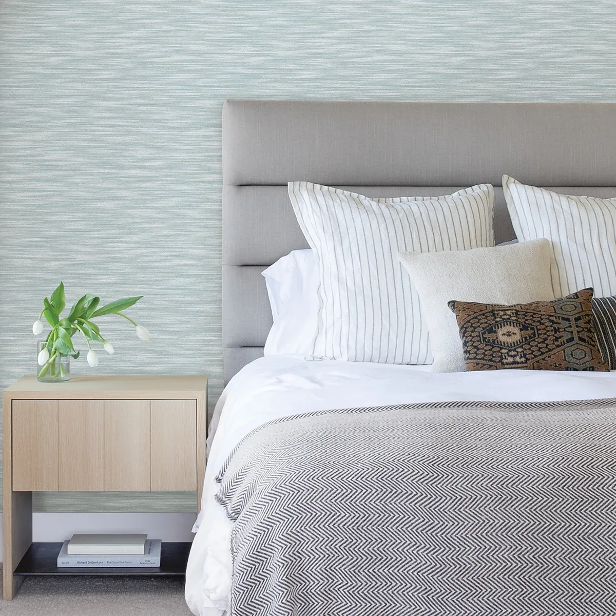A-Street Prints Benson Light Blue Variegated Stripe Wallpaper | Wallpaper Twins A-Street Prints Benson Light Blue Variegated Stripe Wallpaper - SKU 2970-26153