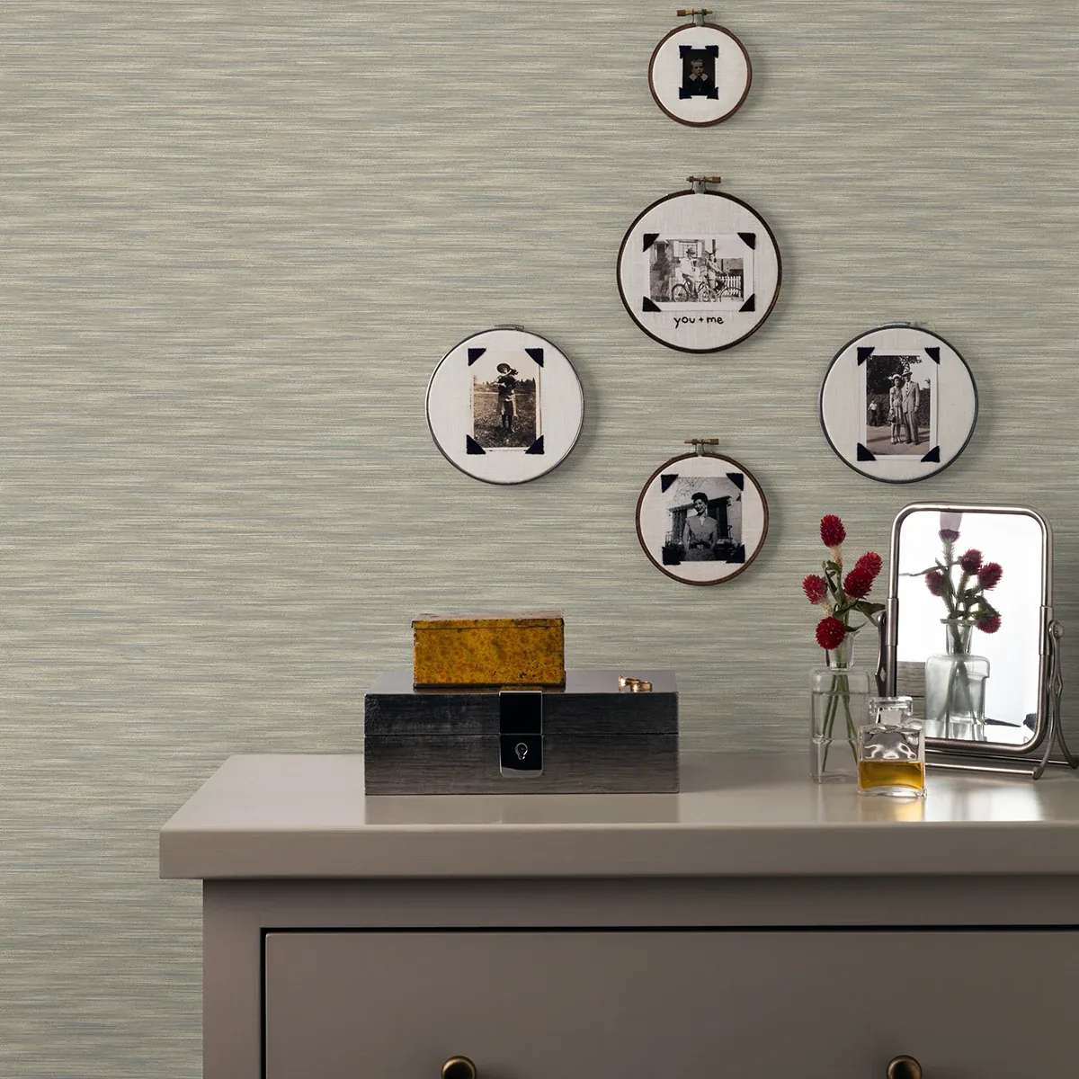 A-Street Prints Benson Taupe Variegated Stripe Wallpaper | Wallpaper Twins A-Street Prints Benson Taupe Variegated Stripe Wallpaper - SKU 2970-26155