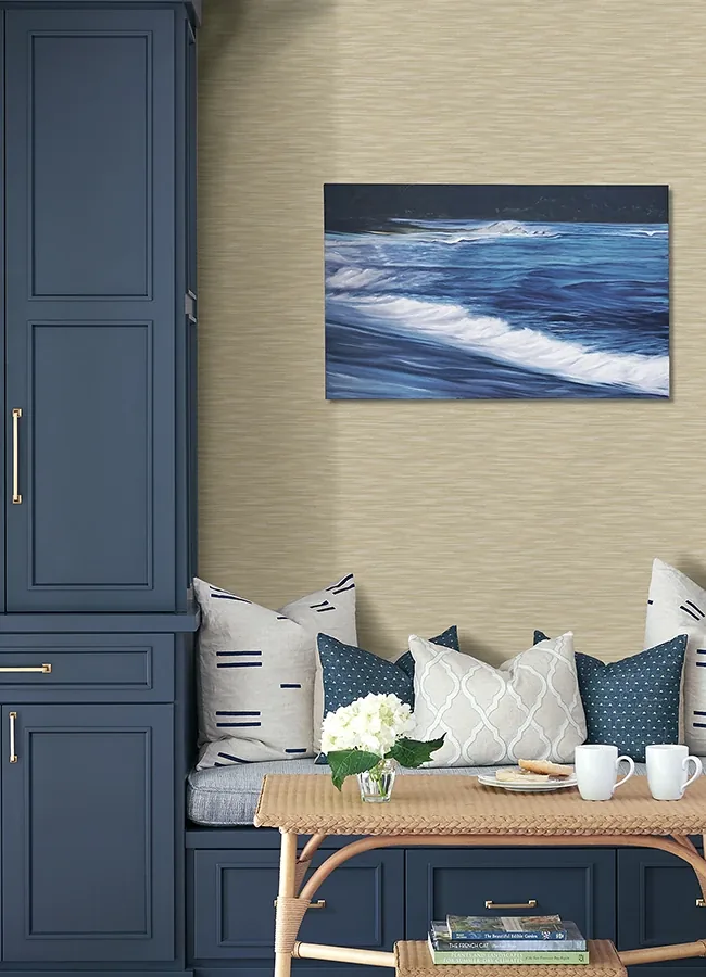 A-Street Prints Benson Yellow Faux Fabric Wallpaper | Wallpaper Twins A-Street Prints Benson Yellow Faux Fabric Wallpaper - SKU 4046-26156