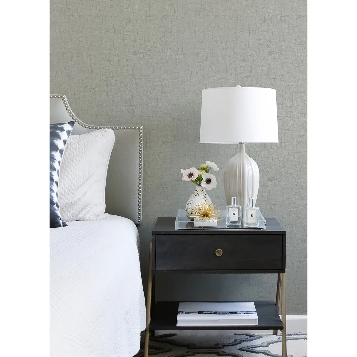 A-Street Prints Bentley Grey Faux Linen Wallpaper | Wallpaper Twins A-Street Prints Bentley Grey Faux Linen Wallpaper - SKU 2973-90915