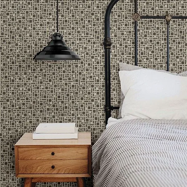 A-Street Prints Bento Brown Geometric Wallpaper - SKU 2764-24340