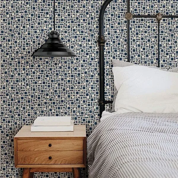 A-Street Prints Bento Indigo Geometric Wallpaper | Wallpaper Twins A-Street Prints Bento Indigo Geometric Wallpaper - SKU 2764-24339