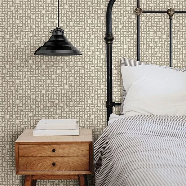 A-Street Prints Bento Taupe Geometric Wallpaper | Wallpaper Twins A-Street Prints Bento Taupe Geometric Wallpaper - SKU 2764-24342