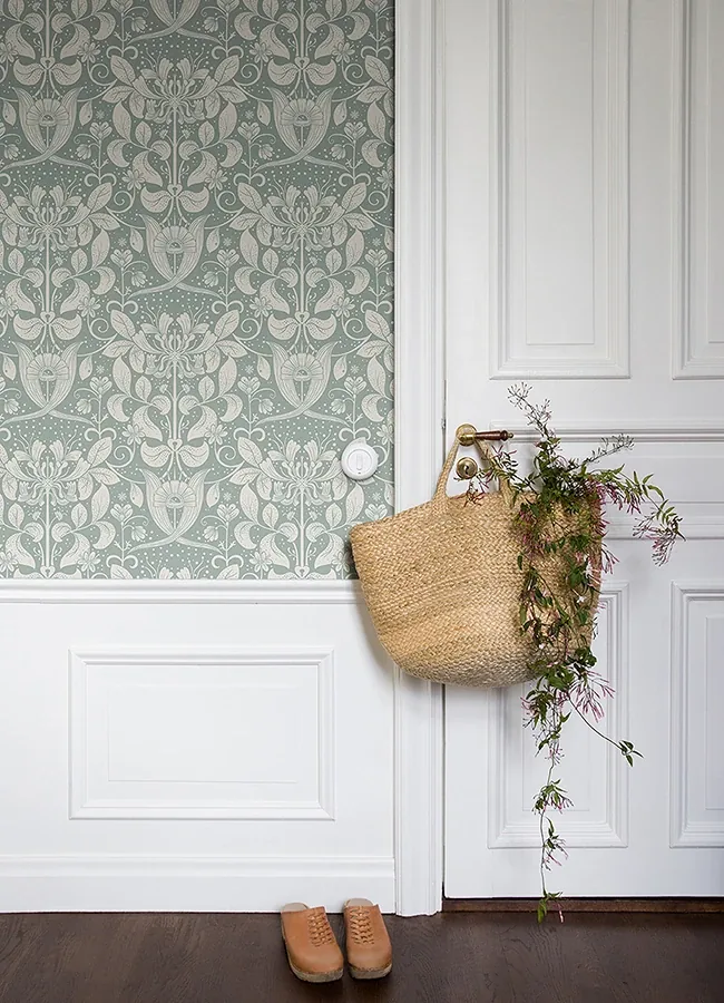 A-Street Prints Berit Blue Floral Crest Wallpaper - SKU 4080-83129