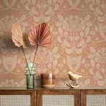A-Street Prints Berit Coral Floral Crest Wallpaper | Wallpaper Twins A-Street Prints Berit Coral Floral Crest Wallpaper - SKU 4080-83128