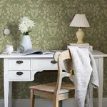 A-Street Prints Berit Green Floral Crest Wallpaper | Wallpaper Twins A-Street Prints Berit Green Floral Crest Wallpaper - SKU 4080-83126