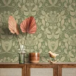 A-Street Prints Berit Green Floral Crest Wallpaper | Wallpaper Twins A-Street Prints Berit Green Floral Crest Wallpaper - SKU 4080-83126