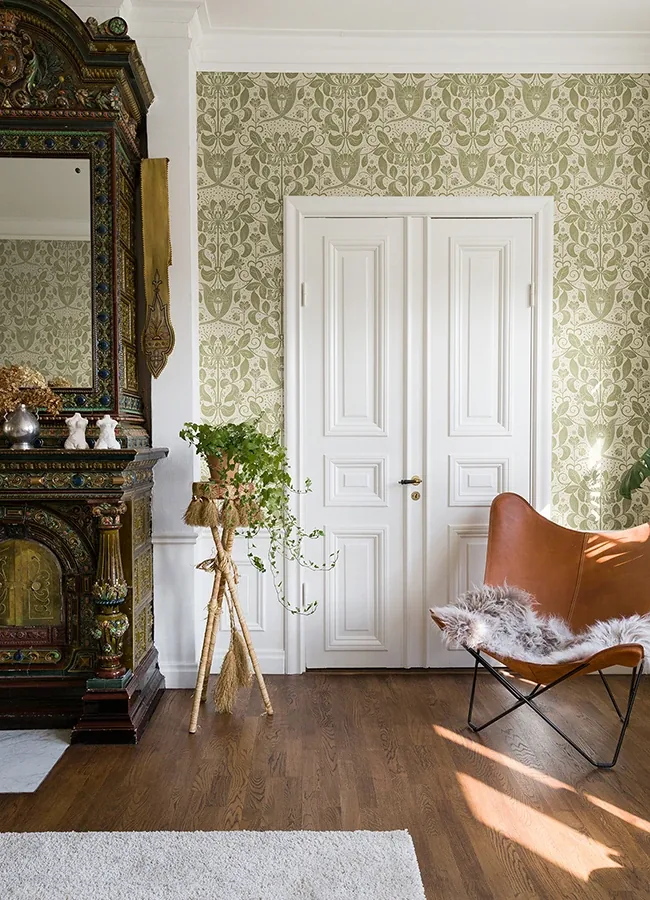 A-Street Prints Berit Olive Floral Crest Wallpaper | Wallpaper Twins A-Street Prints Berit Olive Floral Crest Wallpaper - SKU 4080-83127