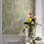 A-Street Prints Berit Olive Floral Crest Wallpaper | Wallpaper Twins A-Street Prints Berit Olive Floral Crest Wallpaper - SKU 4080-83127
